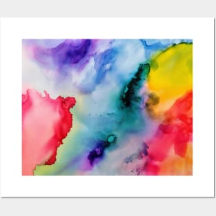 Multicolored Watercolor Splash Abstract Art Posters and Art